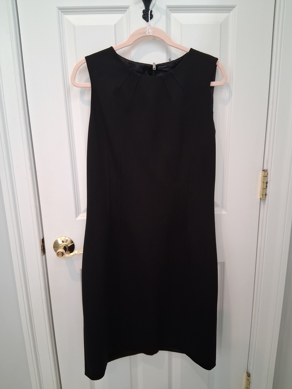 Elie Tahari Black Sleeveless Mini Sheath with Subtle Neck Pleats